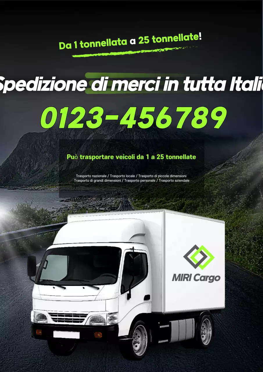 Pubblicità di Black Modern Cargo Trucking