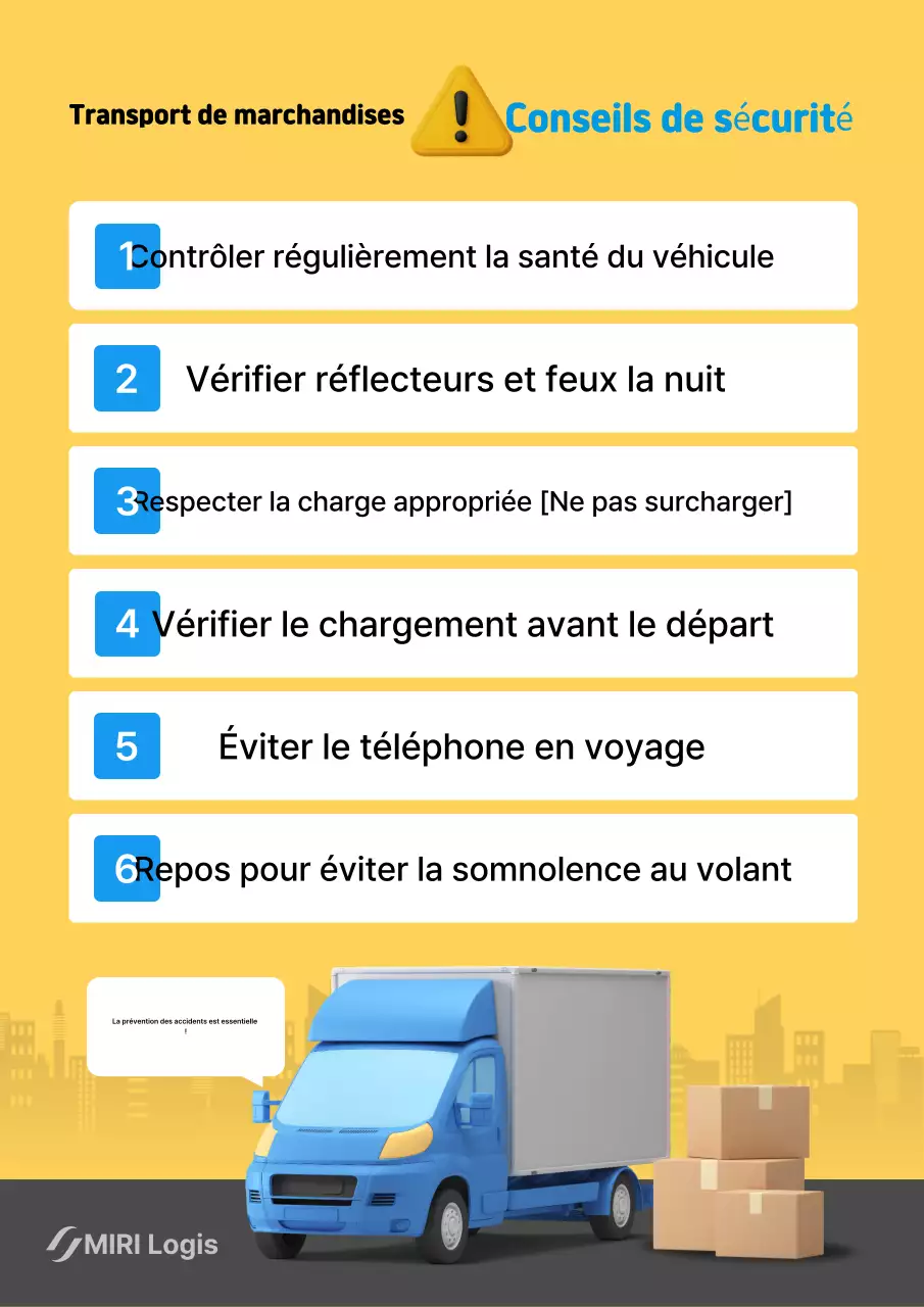 Consignes de sécurité simples pour le transport de marchandises jaunes