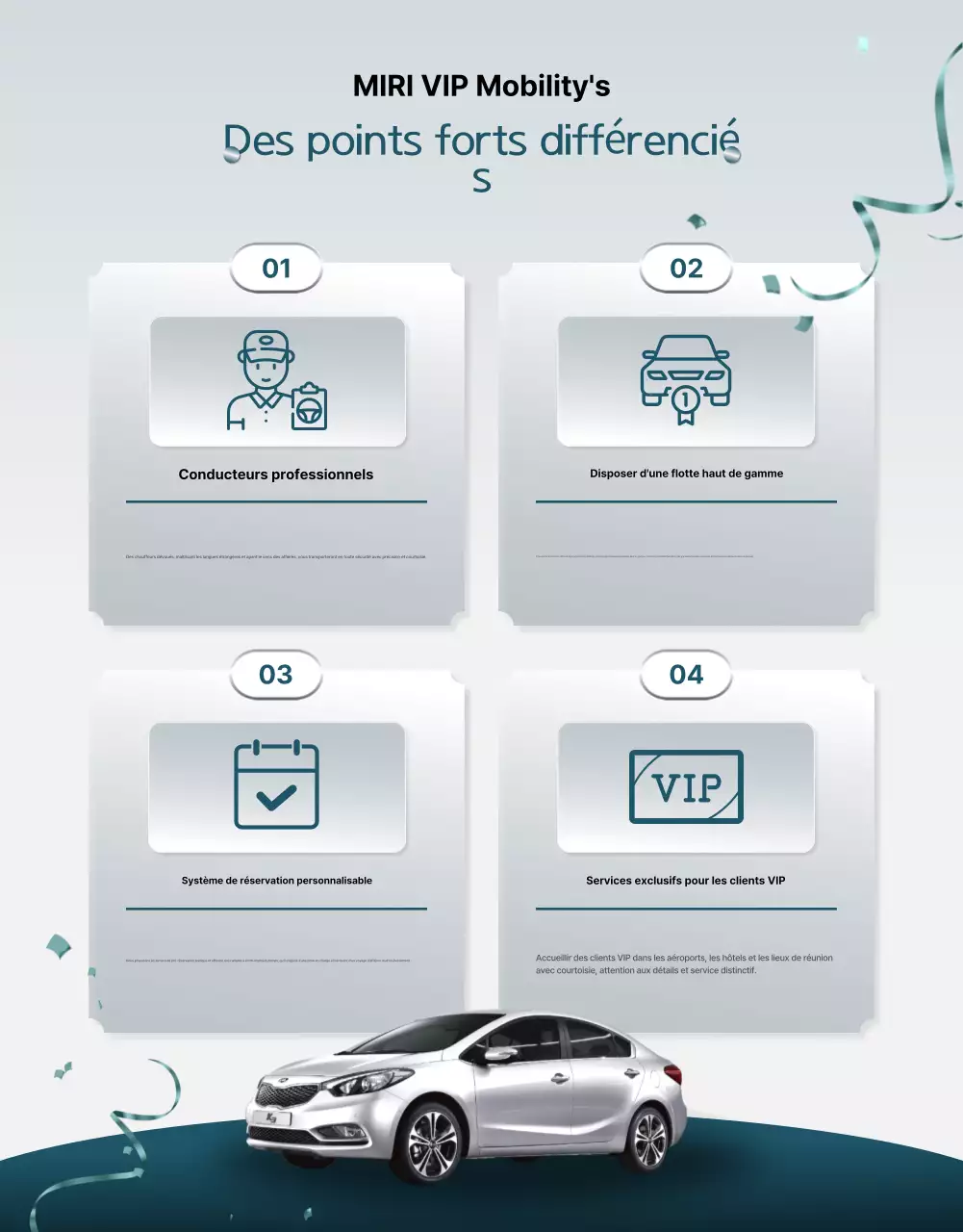 Promotion d'un service cérémoniel luxueux en bleu ciel