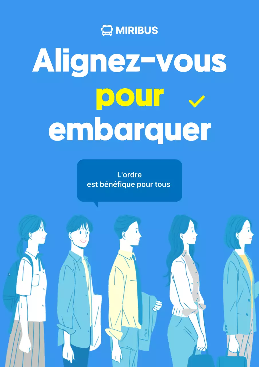 Campagne de sécurité des transports publics Blue Simple