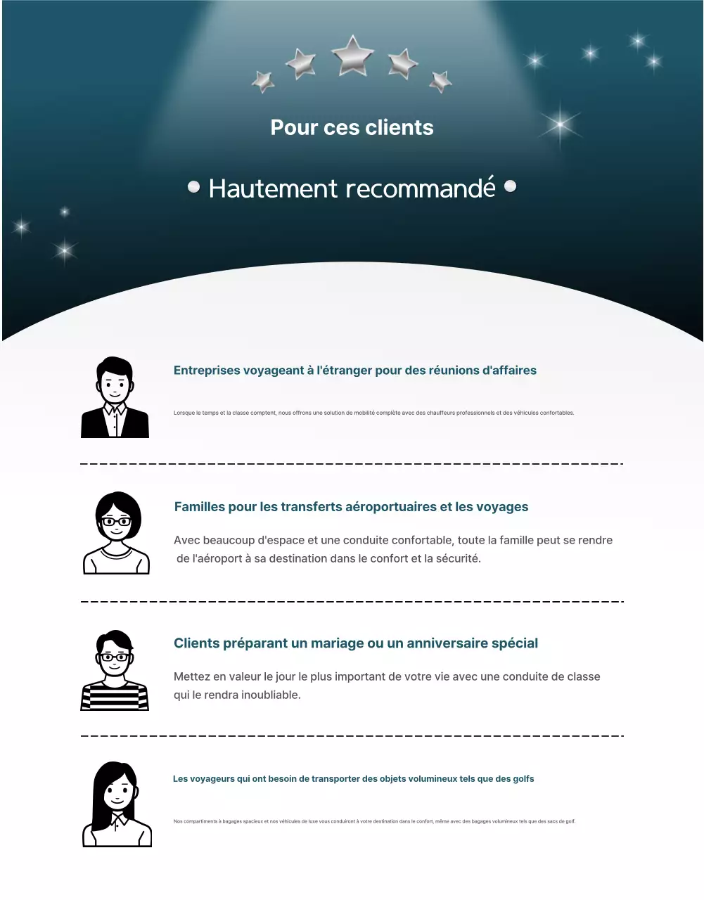 Promotion d'un service cérémoniel luxueux en bleu ciel