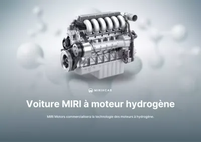 Communiqué de presse sur le moteur à hydrogène élégant bleu ciel