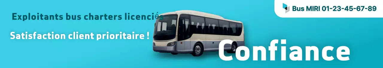 Publicité simple pour un bus charter en menthe et vert