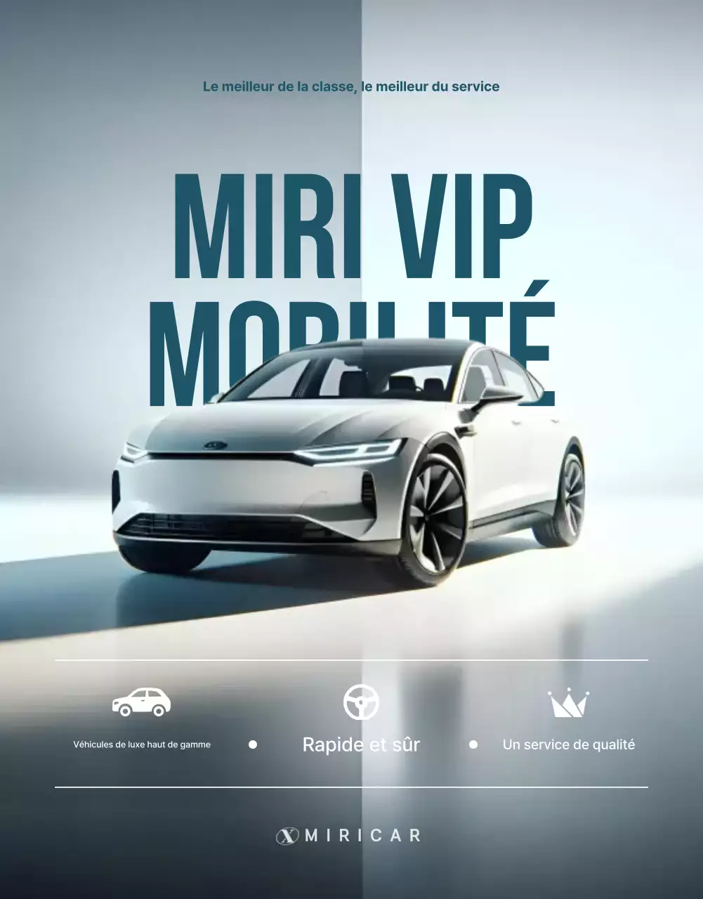 Promotion d'un service cérémoniel luxueux en bleu ciel