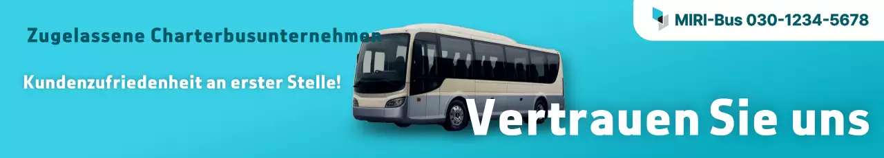 Einfache Charterbus-Werbung in Mint und Grün