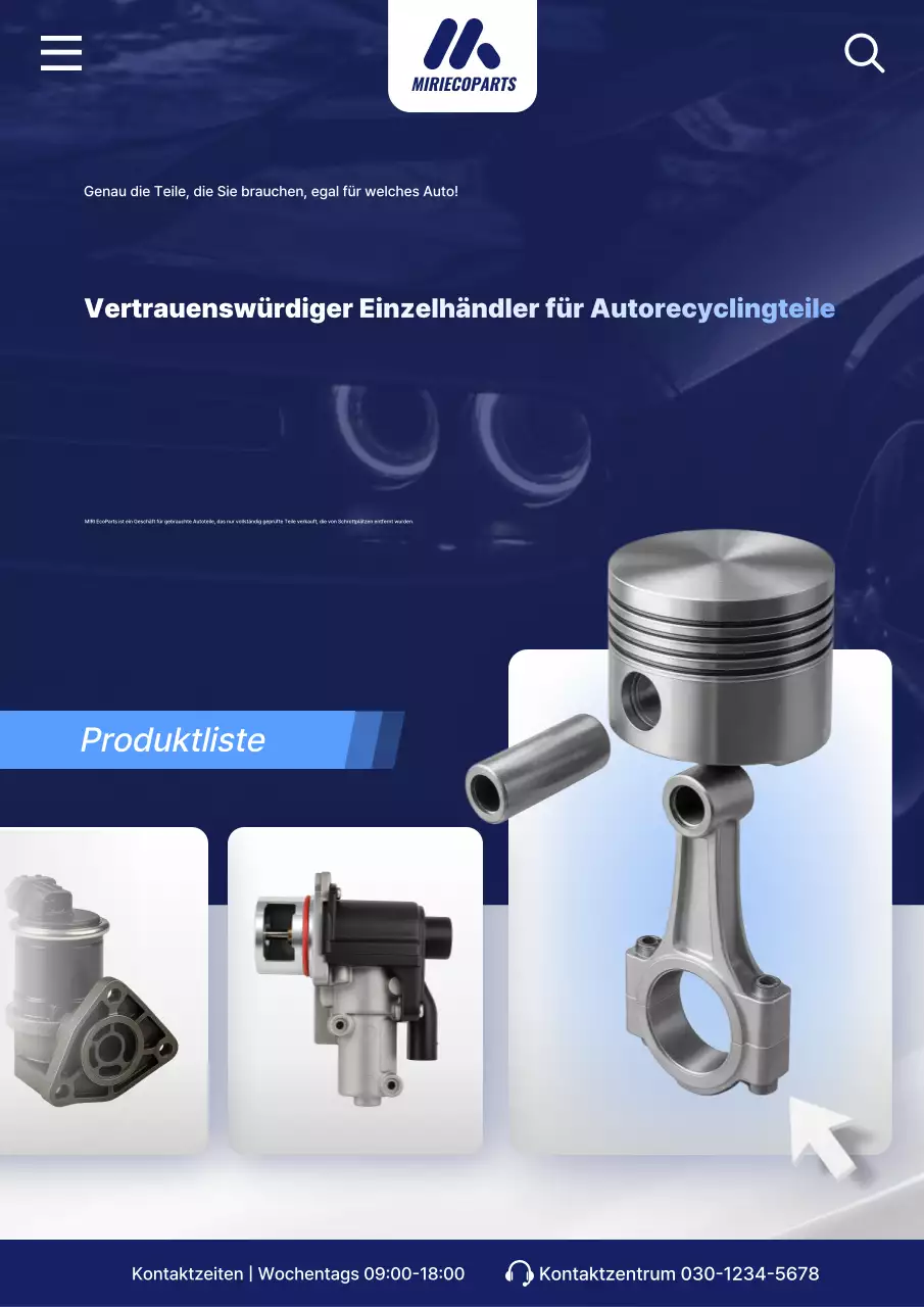 Blaue moderne Autoteile-Werbung