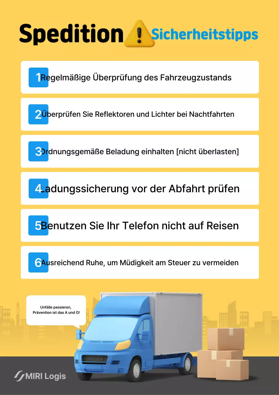 Gelbe Sicherheitsrichtlinien für den einfachen Gütertransport