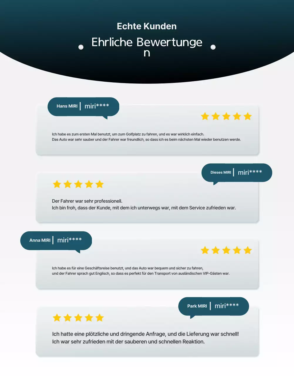 Werbung für luxuriösen Zeremonienservice in Himmelblau