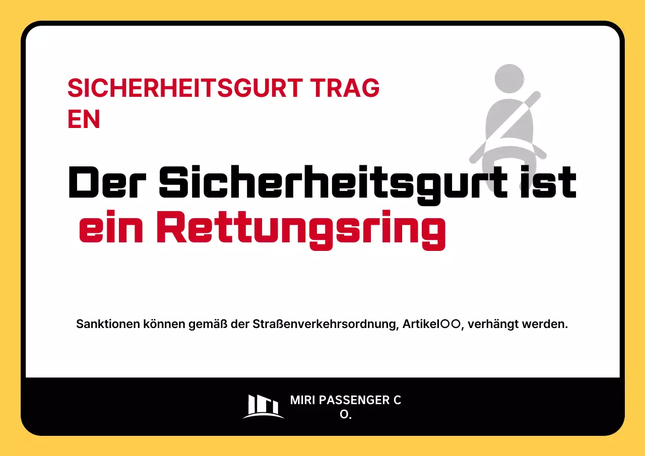 Einfache Anleitung zum Anlegen des Sicherheitsgurts in gelb und rot für Überlandbusse