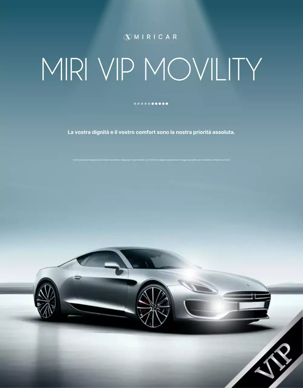 Promozione del servizio cerimoniale di lusso in azzurro cielo