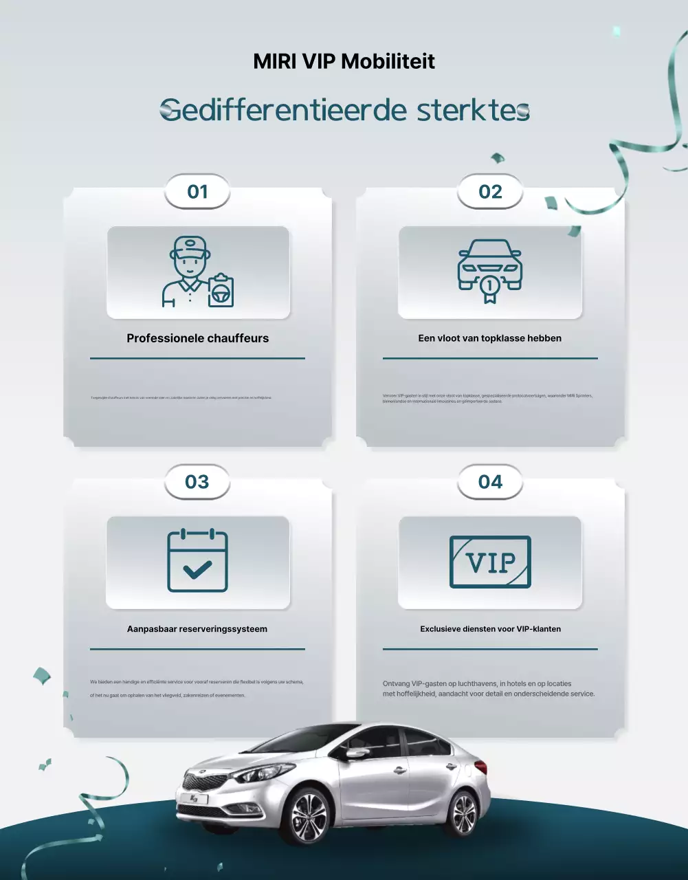 Promotie van luxe ceremoniële diensten in hemelsblauw