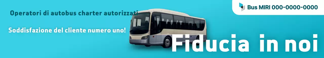 Semplice pubblicità di autobus a noleggio in menta e verde