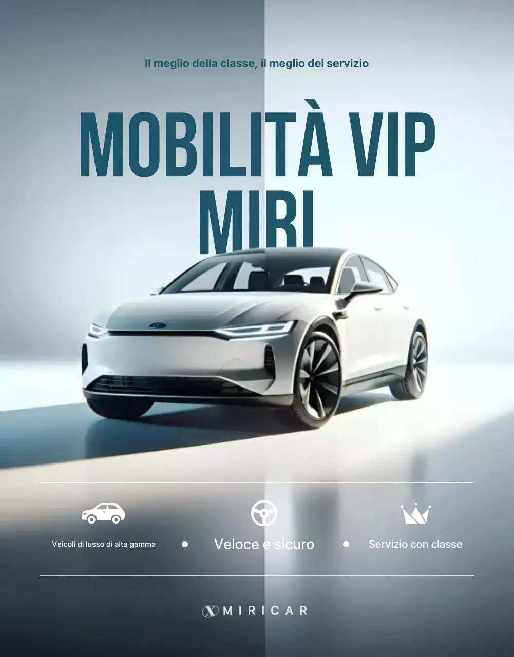 Promozione del servizio cerimoniale di lusso in azzurro cielo