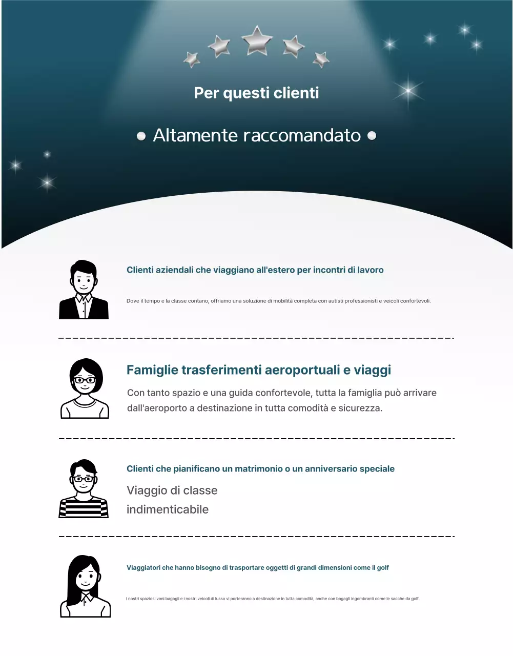 Promozione del servizio cerimoniale di lusso in azzurro cielo