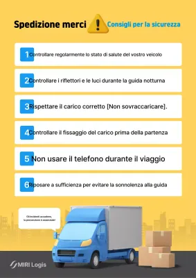 Linee guida sulla sicurezza per il trasporto di merci semplici gialle