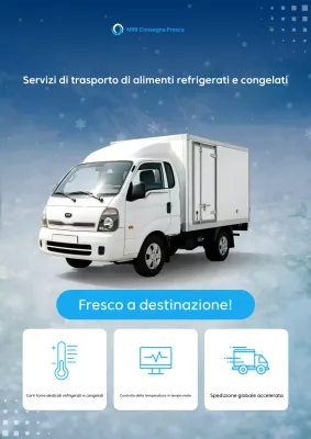 Pubblicità del servizio di trasporto merci refrigerate Blue Modern