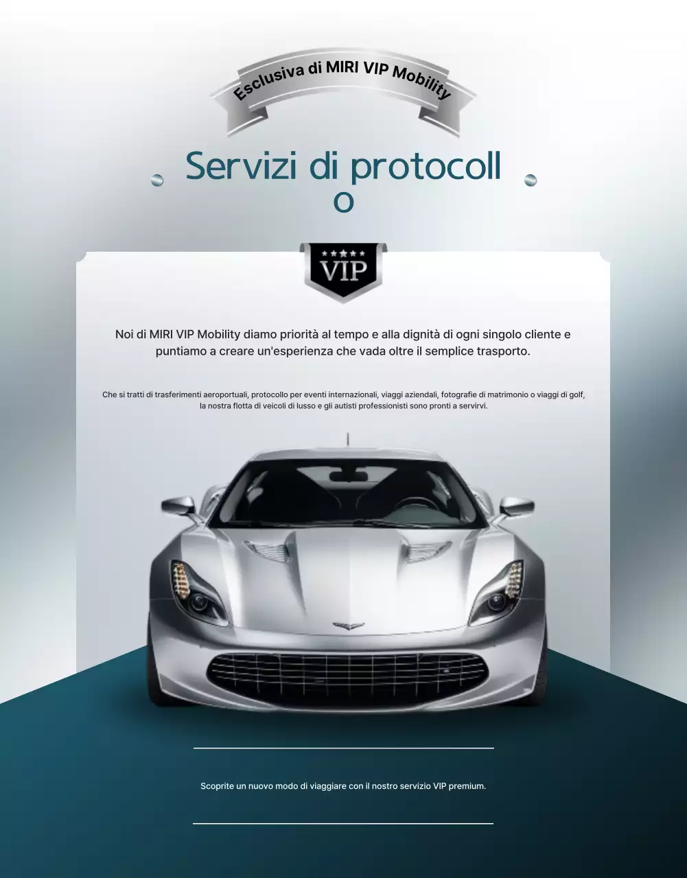 Promozione del servizio cerimoniale di lusso in azzurro cielo