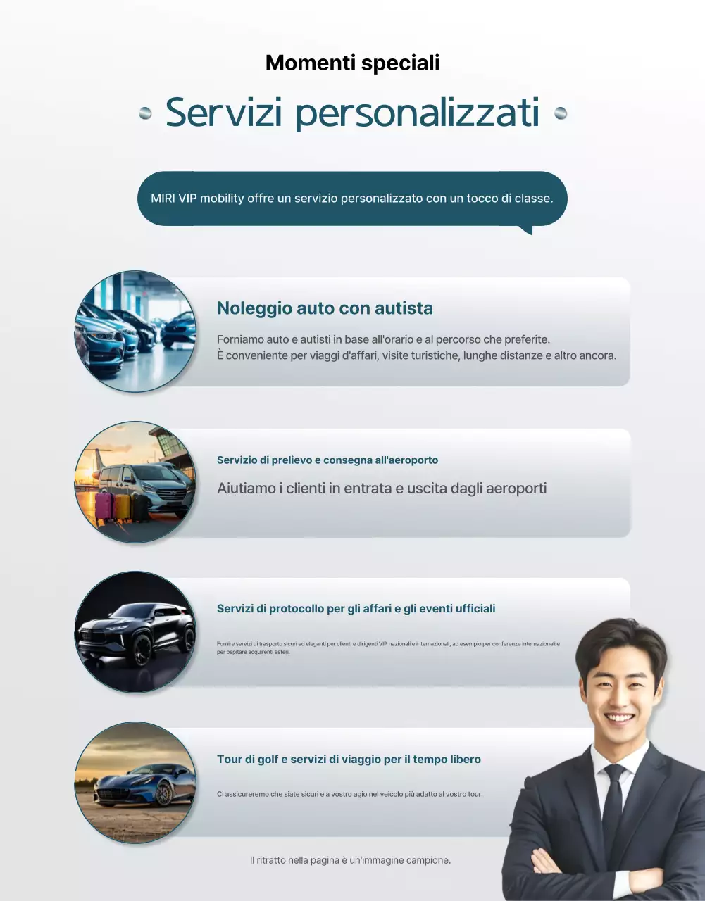 Promozione del servizio cerimoniale di lusso in azzurro cielo