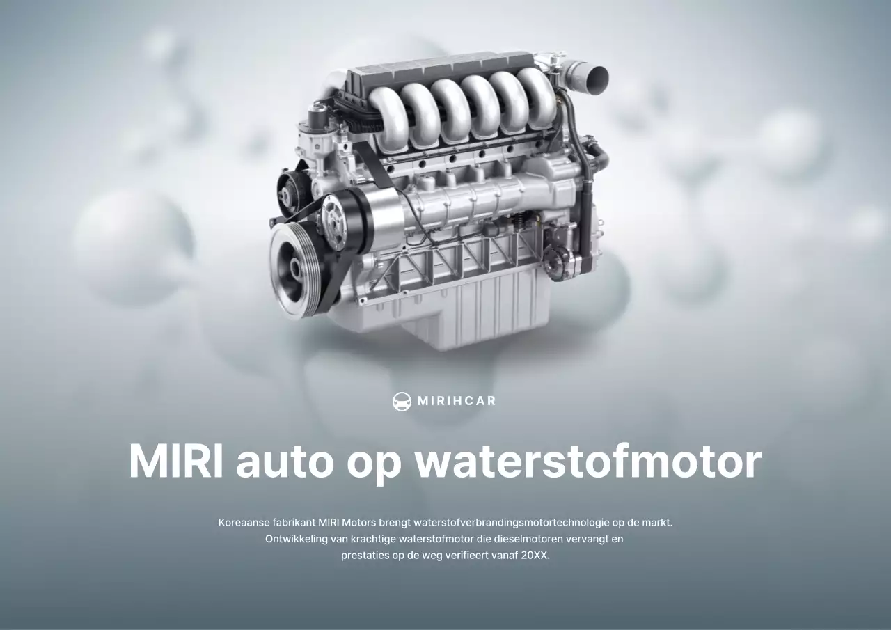 Persbericht over de stijlvolle hemelsblauwe waterstofmotor