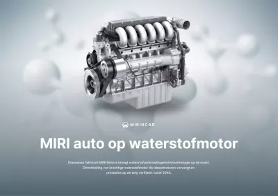 Persbericht over de stijlvolle hemelsblauwe waterstofmotor