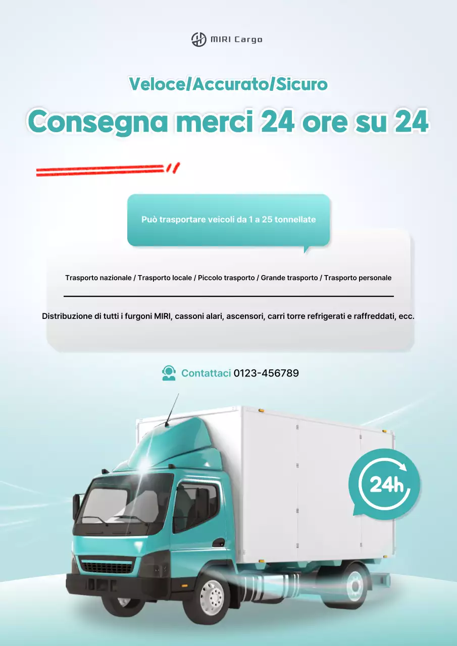 Pubblicità di trasporto merci moderno color menta