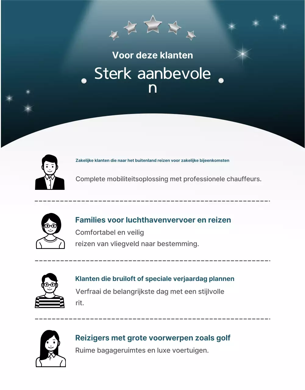 Promotie van luxe ceremoniële diensten in hemelsblauw