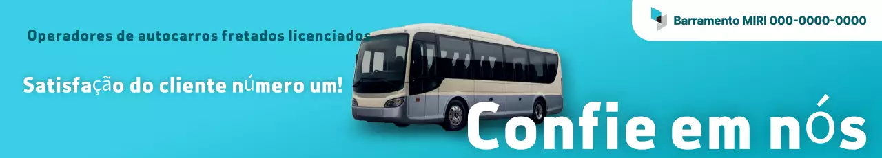 Anúncio simples de ônibus fretado em verde e menta