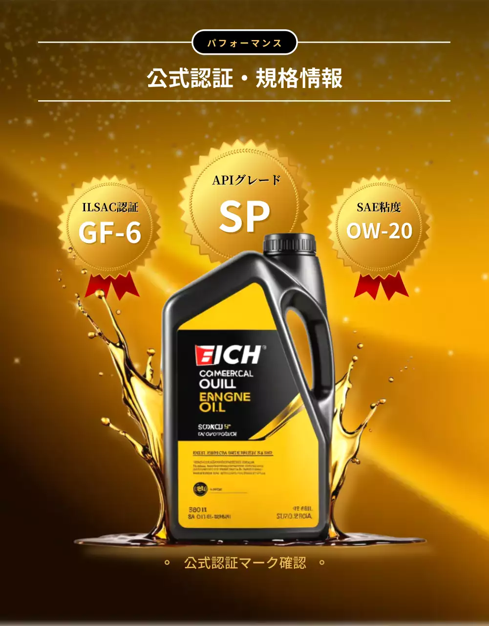 ゴールド モダン エンジンオイル ポスター