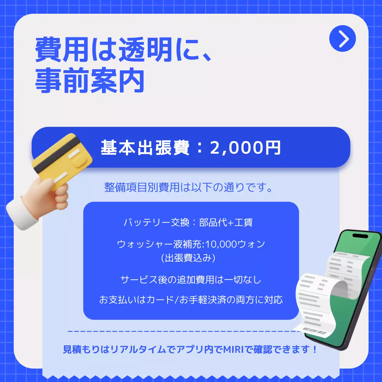 青 モダン 自動車 サービス ポスター