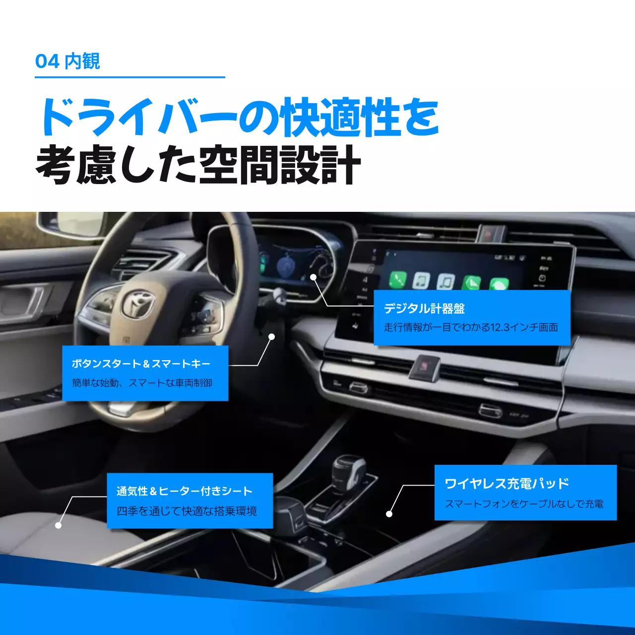 青 モダン 自動車 広告