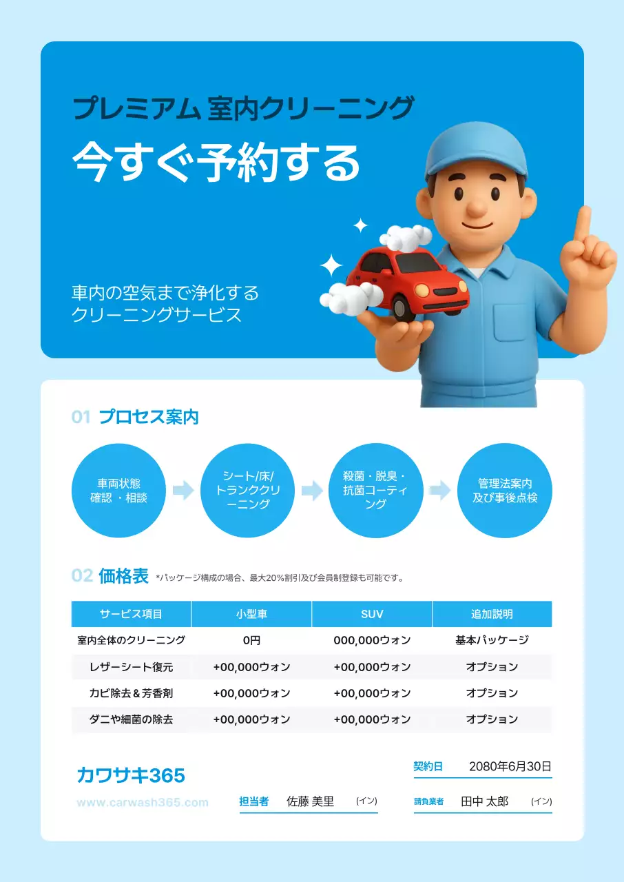 青 かわいい クリーニング ポスター