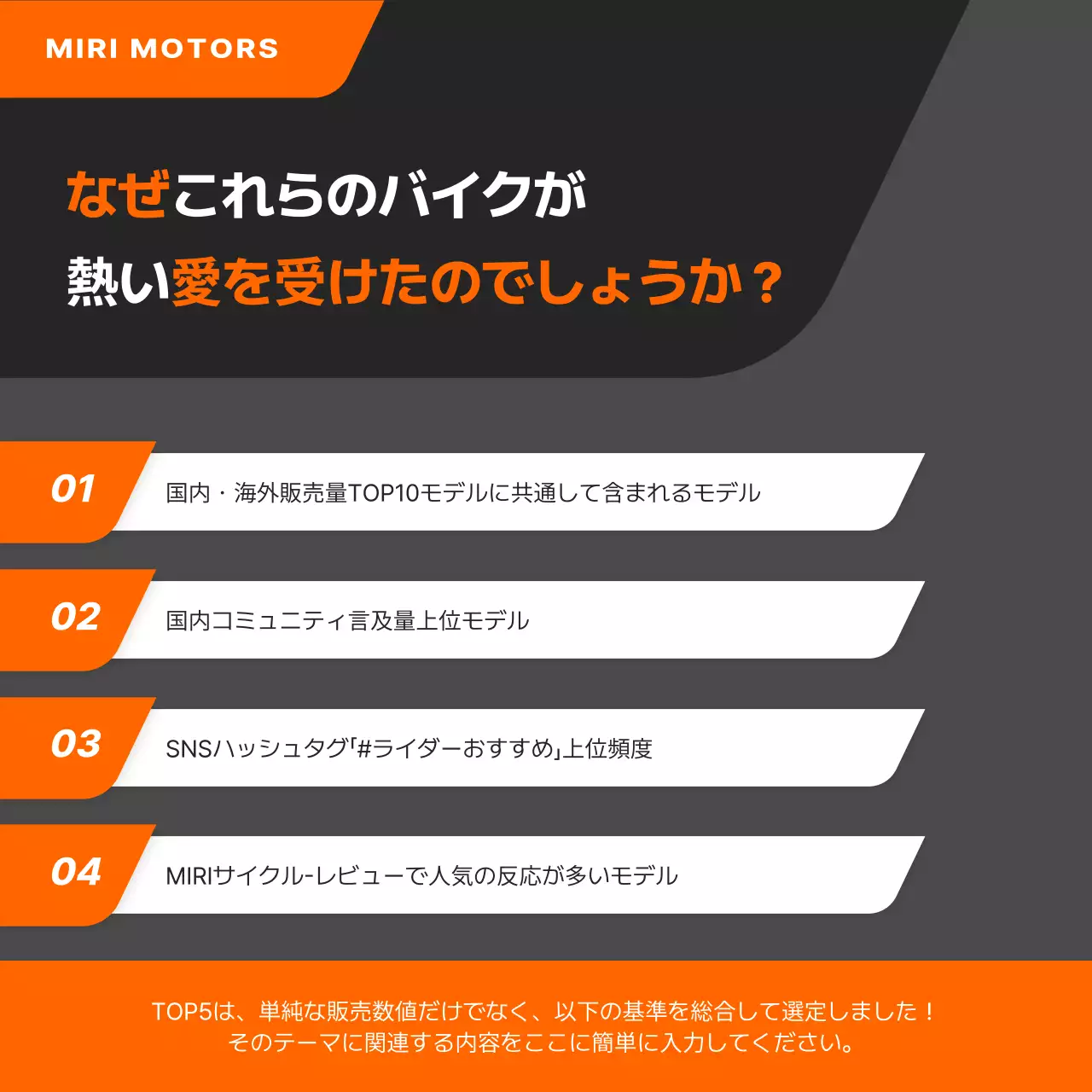 オレンジ モダン オートバイ ポスター