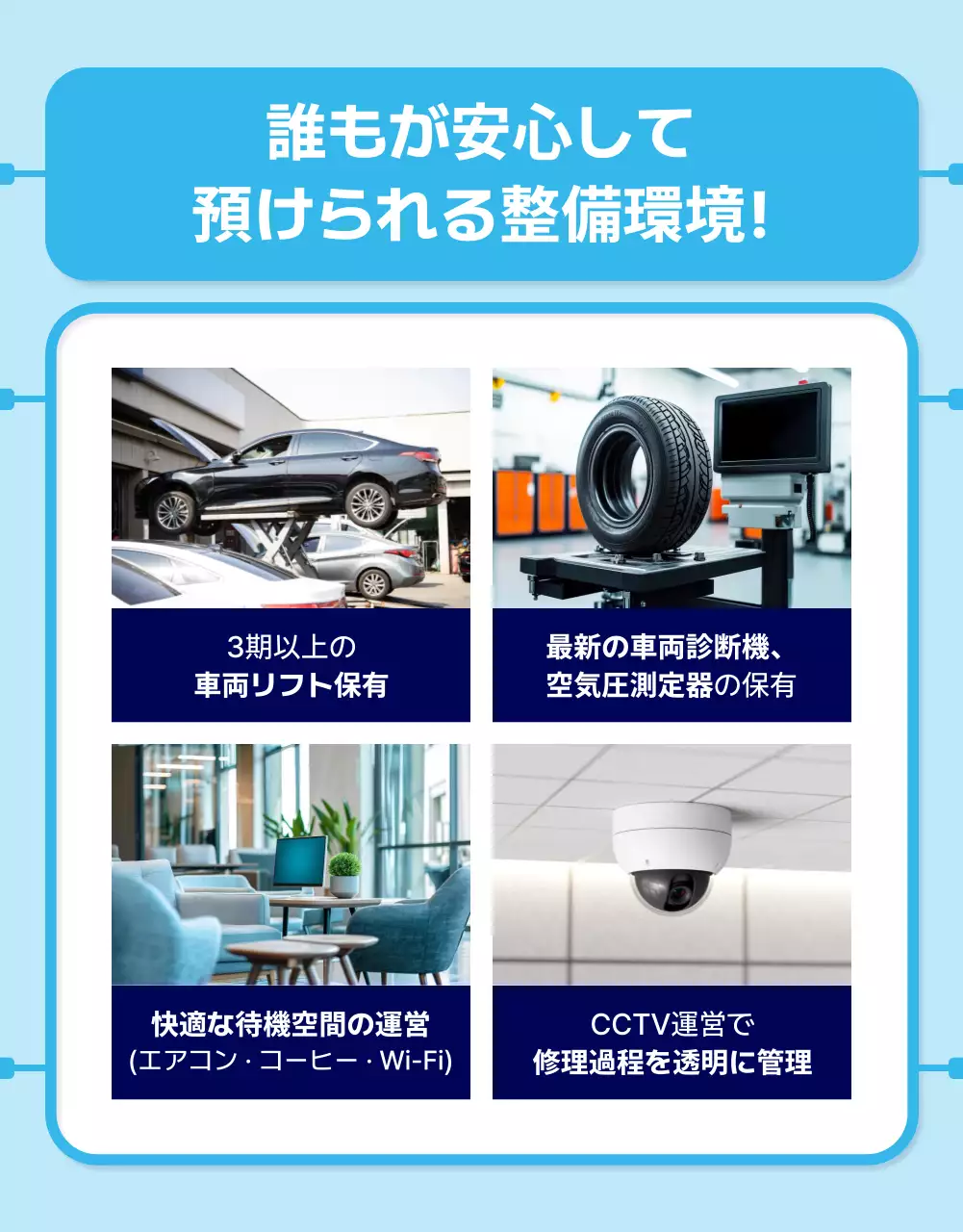 青 シンプル 自動車 看板