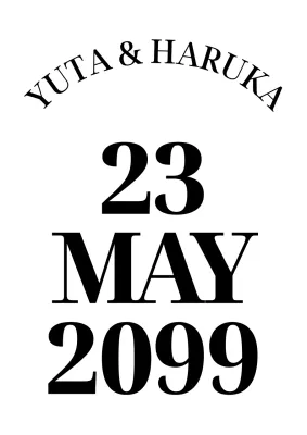 白黒 シンプル 日付切り文字シール