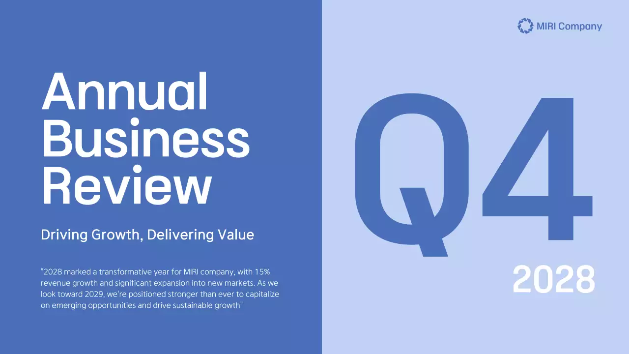 Blue Professional Business Report Presentation