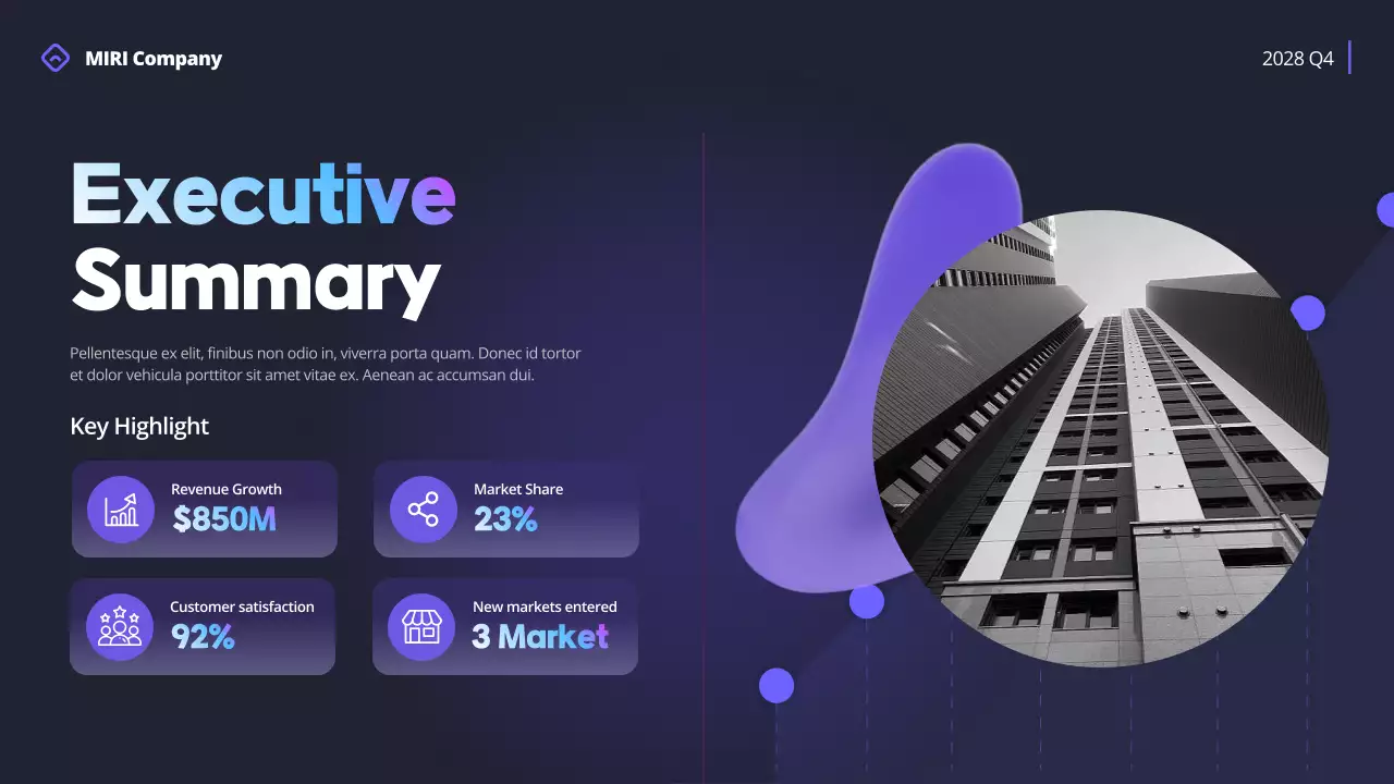 Navy Modern Business Report Presentation