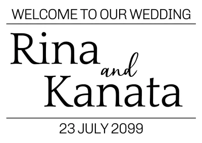 白黒 シンプル 結婚式 招待状 テキスト切り文字シール