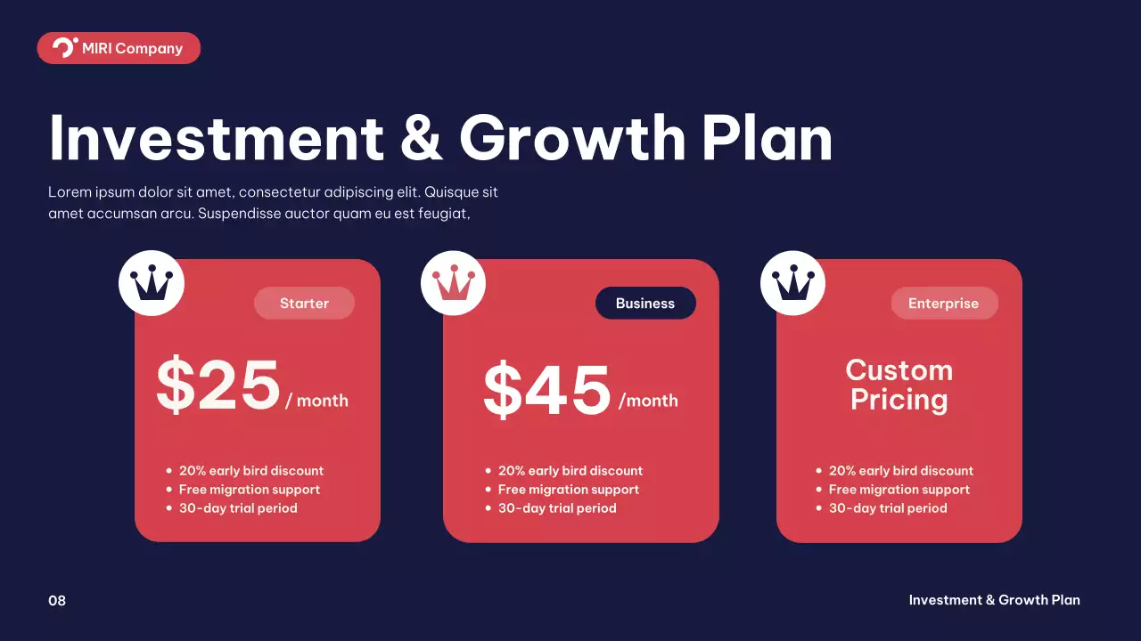 Bài trình bày báo cáo kinh doanh hiện đại màu đỏ