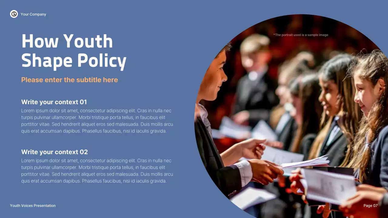 Blue Illustrative Youth Activism Lecture Presentation