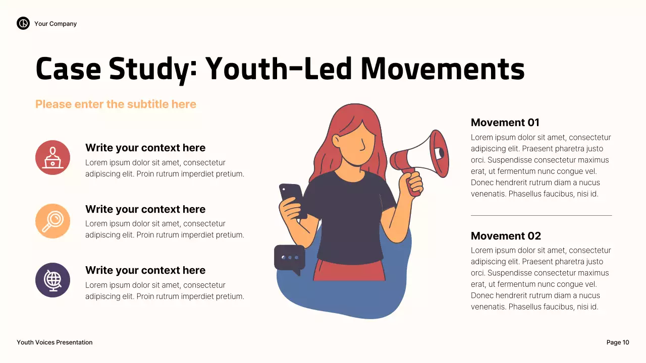 Blue Illustrative Youth Activism Lecture Presentation