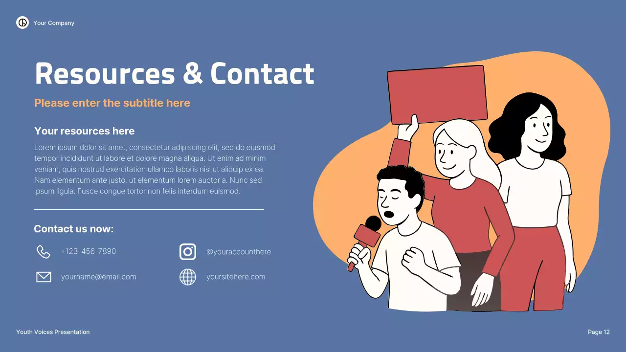 Blue Illustrative Youth Activism Lecture Presentation