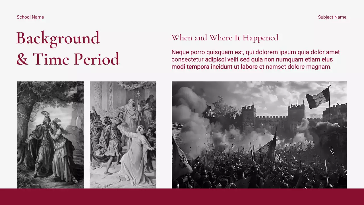 Modern and Clean Red Historical Event Presentation