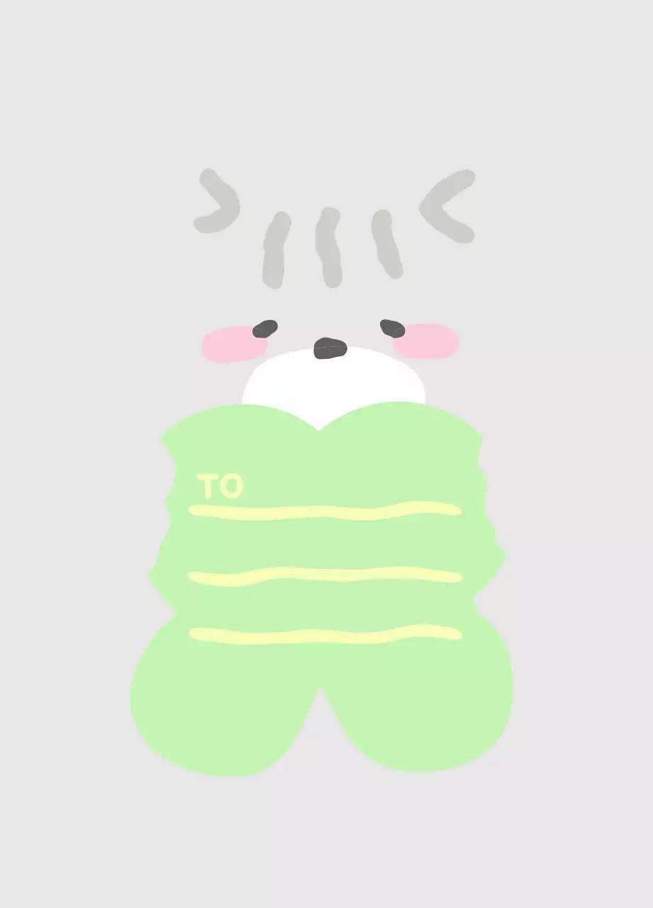 회색 아기자기한 동물 편지