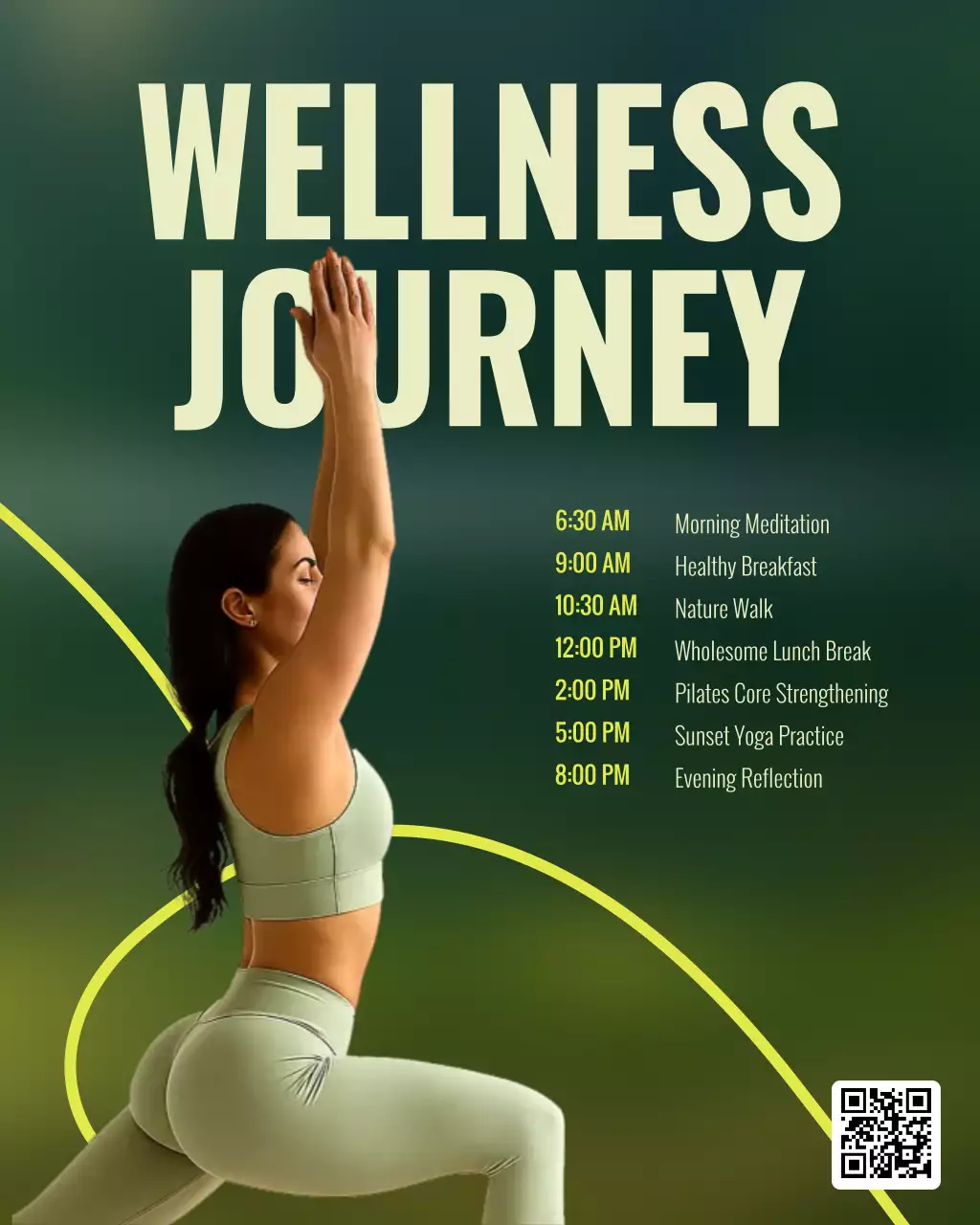 Green Modern Wellness Schedule Instagram Post