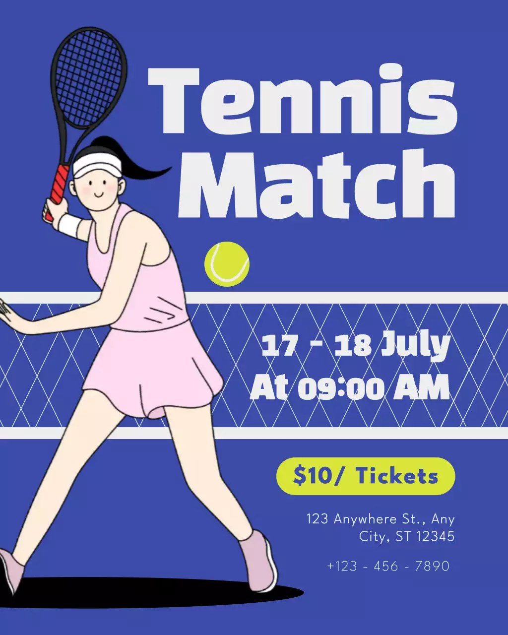 블루 앤 핑크 테니스 매치 프로모션