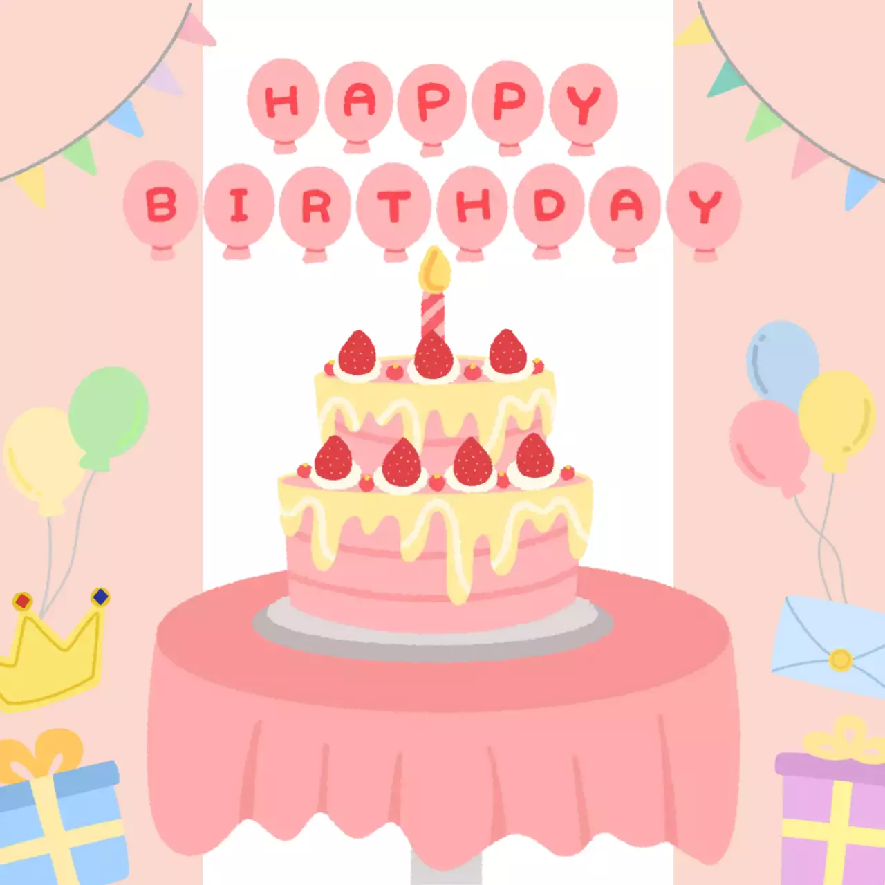 핑크 아기자기한 생일 파티