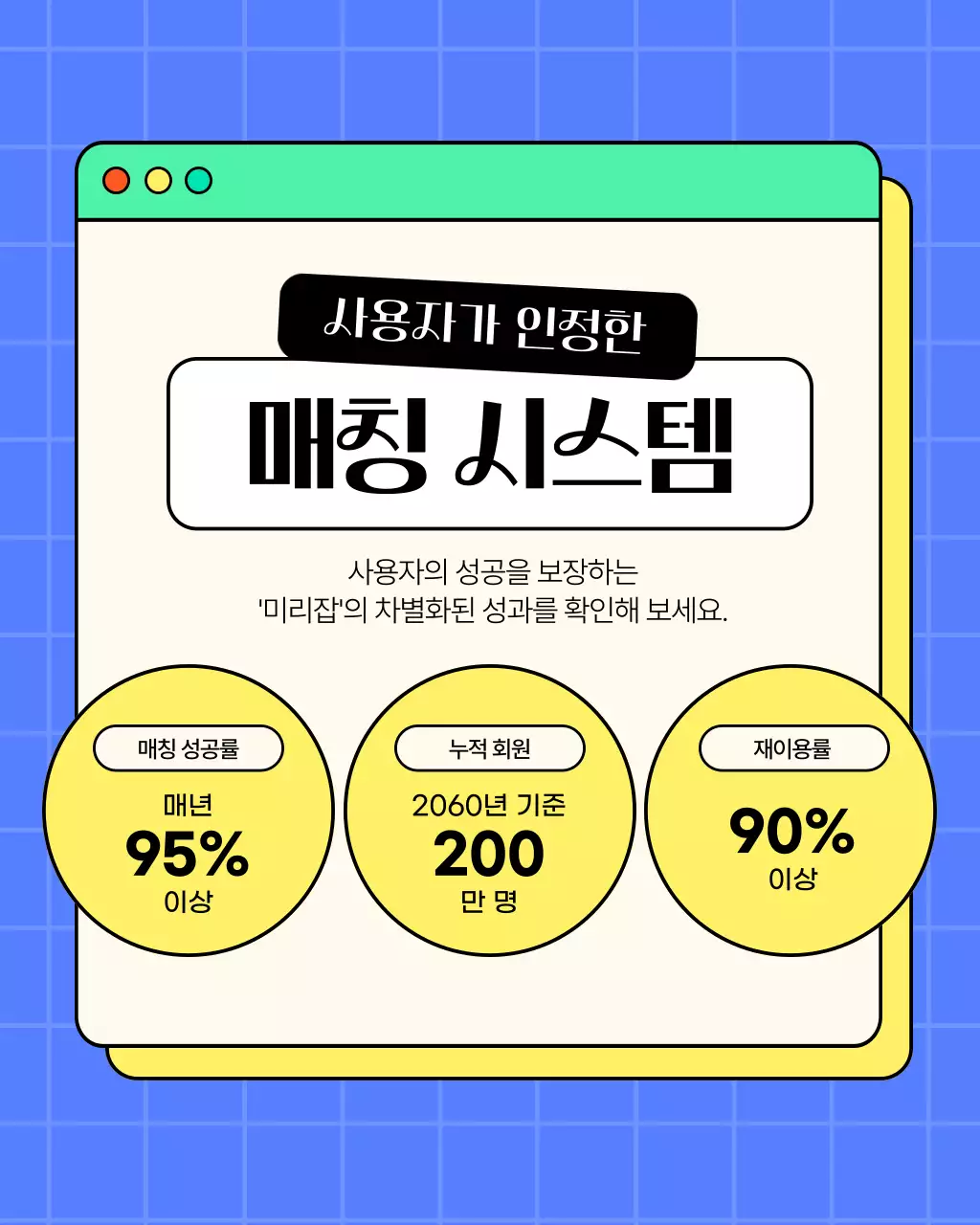 노랑과 파랑의 트렌드한 일자리 매칭 소개서