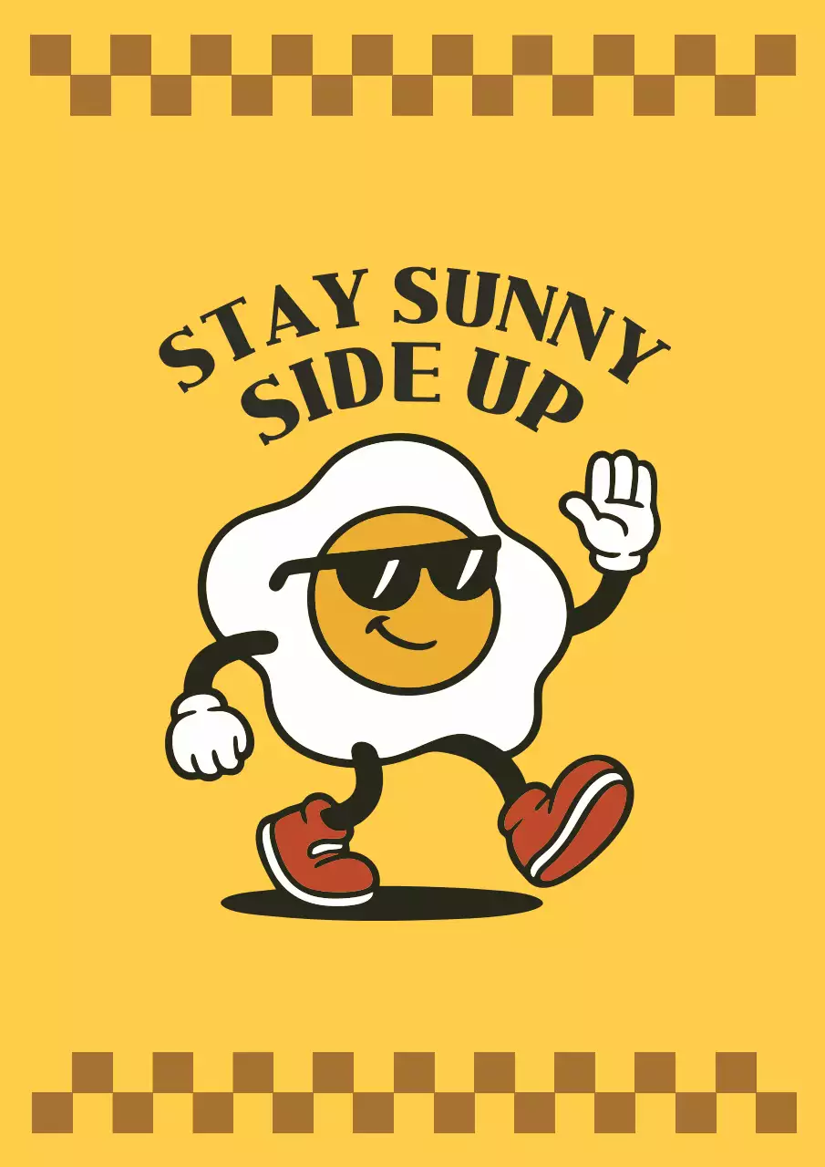 노랑 레트로 캐릭터 홍보