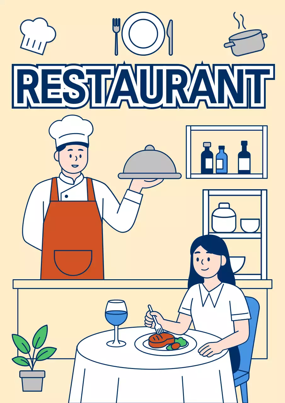 베이지 심플 레스토랑 홍보