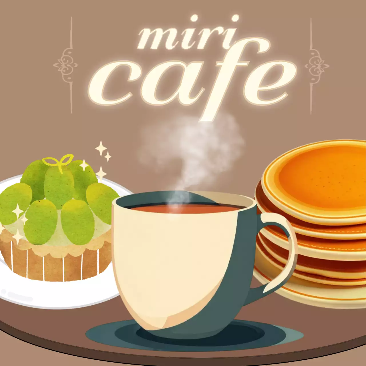 베이지 모던 카페 홍보